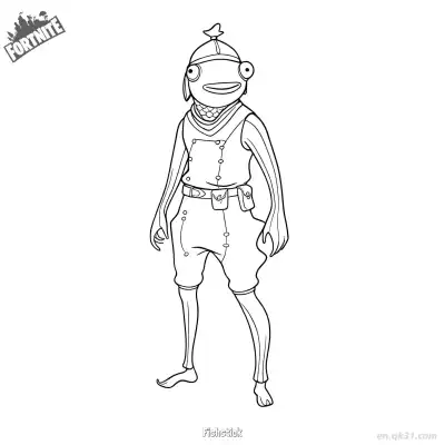 Free printable Fishstick 02 Coloring Page - Free PDF Printable Fortnite Coloring Sheets coloring page